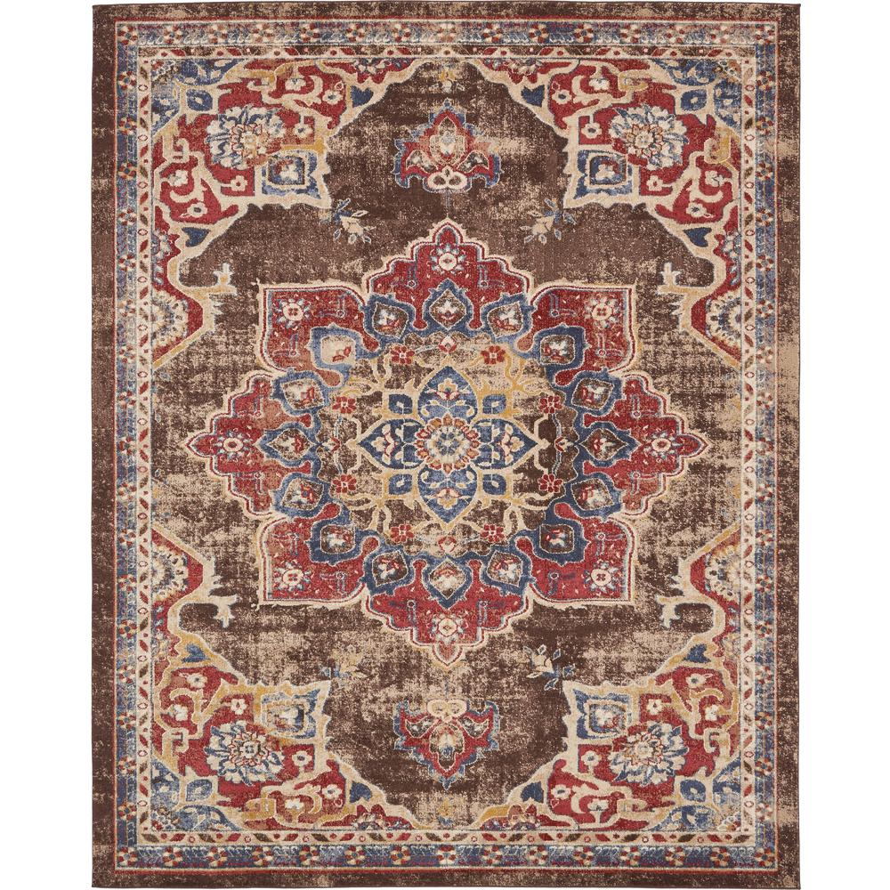 Unique Loom Arcadia Chocolate Brown 8 ft. x 10 ft. Area Rug3135348