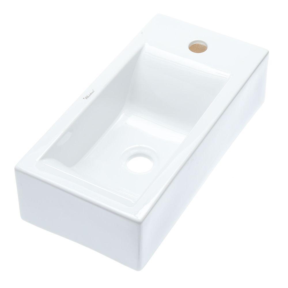 Whitehaus Collection Isabella Wall Mounted Bathroom Sink In White