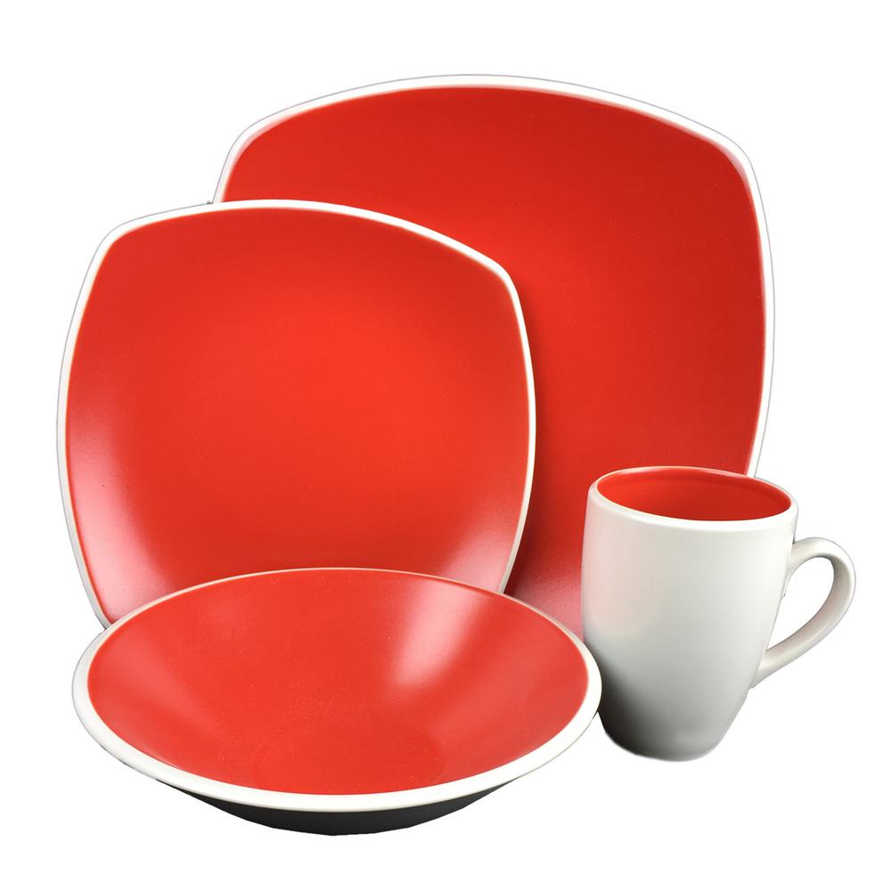 UPC 085081157775 product image for Novastone 16-Piece Red Square Dinnerware Set | upcitemdb.com