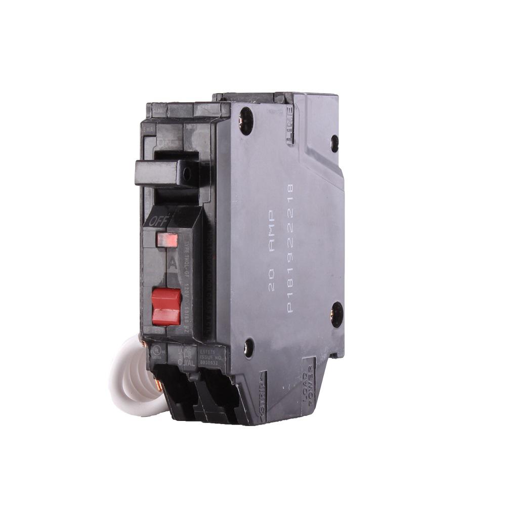 GE 20 Amp Single Pole Ground Fault Breaker with Self-Test-THQL1120GFTP