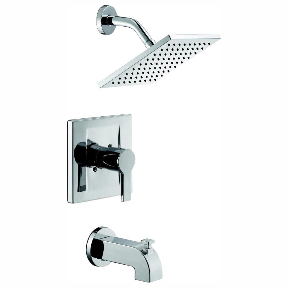 Glacier Bay Modern Single Handle 1 Spray Tub And Shower Faucet In Chrome Valve Included