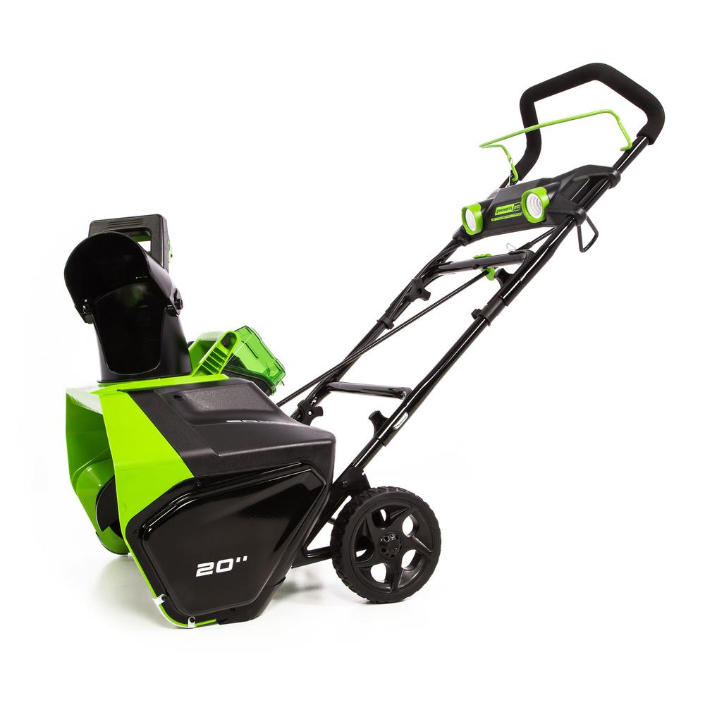Greenworks PRO 20 in. 60Volt SingleStage Electric Cordless Snow