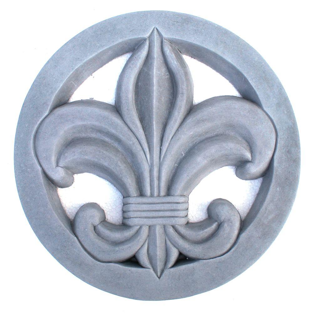 Cast Stone Fleur-De-Lis Stepstone Antique Gray-GNSSFDL-AG - The Home Depot