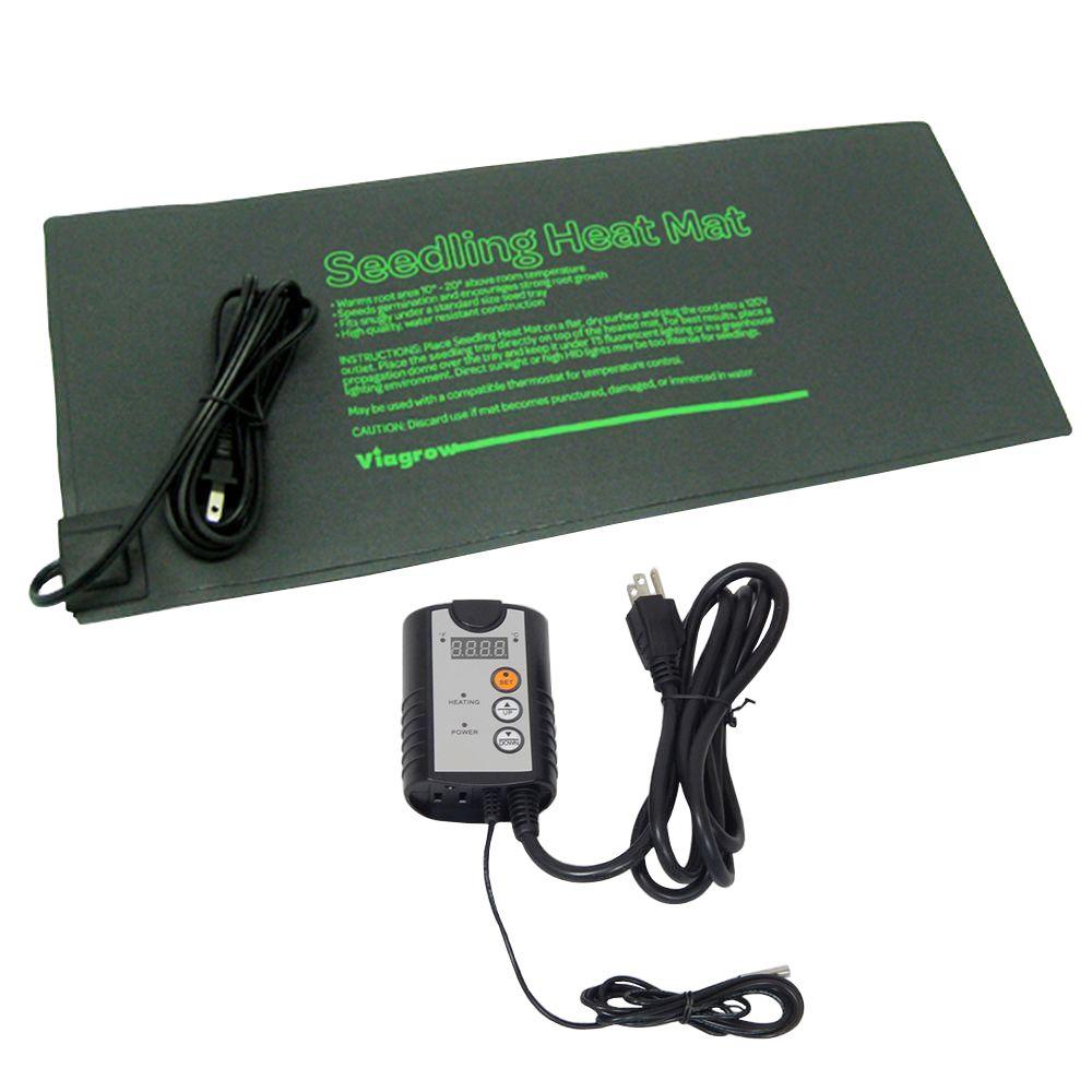 Viagrow 20 5 In X 8 Single Tray Heat Mat With Thermostat Single Tray Heat Mat With Thermostat Vhmdt The Home Depot