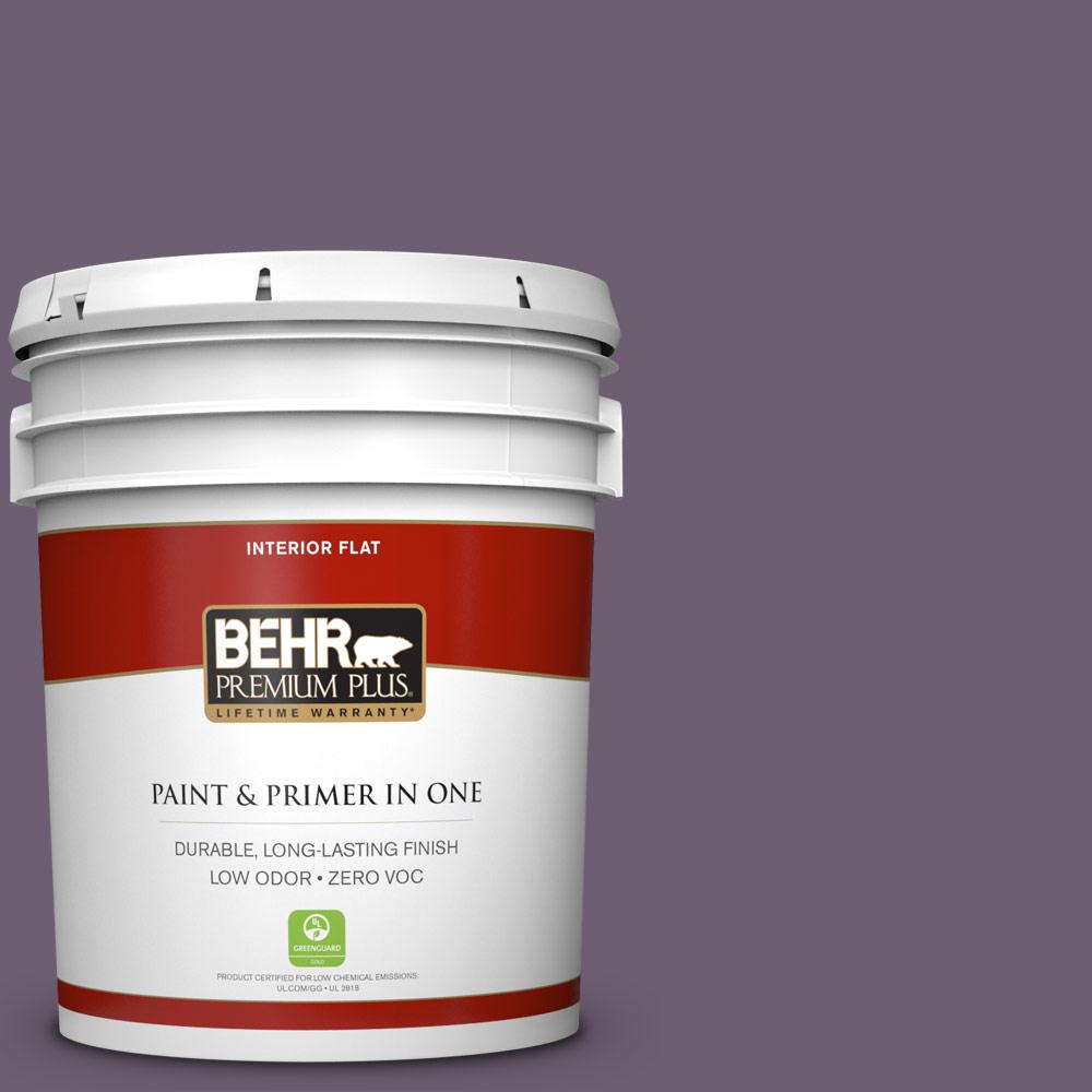BEHR Premium Plus 5 gal. S1006 Blackberry Jam Flat Zero VOC Interior