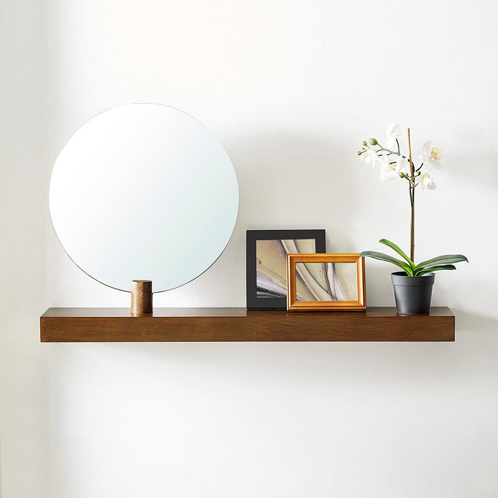 Southern Enterprises Hales Dark Sienna Finish Wall Mount Mirror Southern Enterprises Hales Dark Sienna