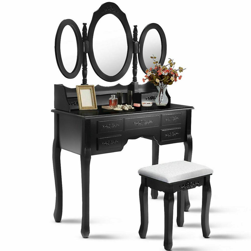 Black Makeup Vanities Bedroom Furniture The Home Depot