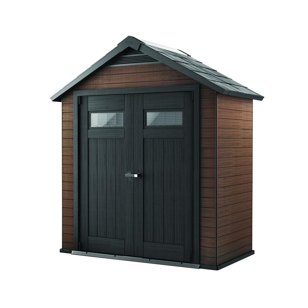 Keter Fusion 7.5 Ft. X 4 Ft. Wood And Plastic Composite Shed-219883 ...