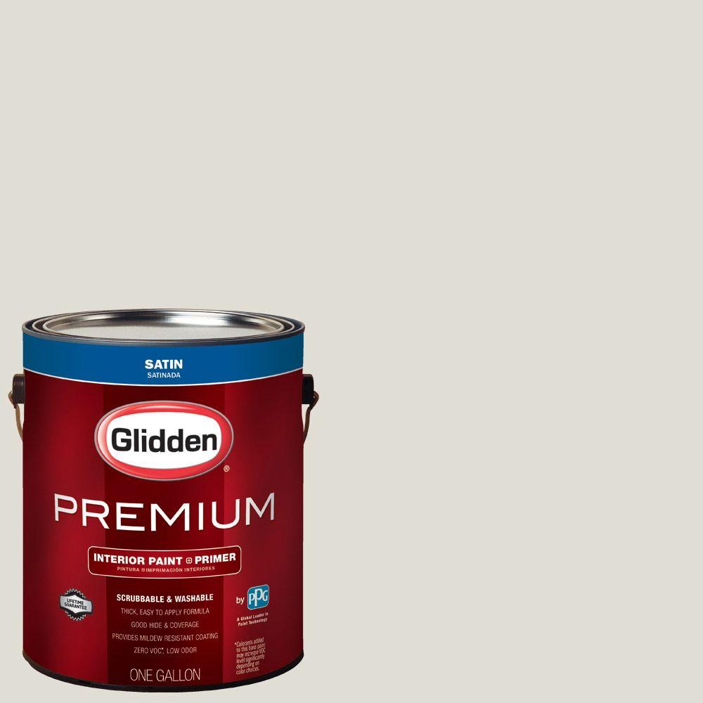 Glidden Premium 1 gal. #HDGCN03 Silver Birch Satin Interior Paint with ...