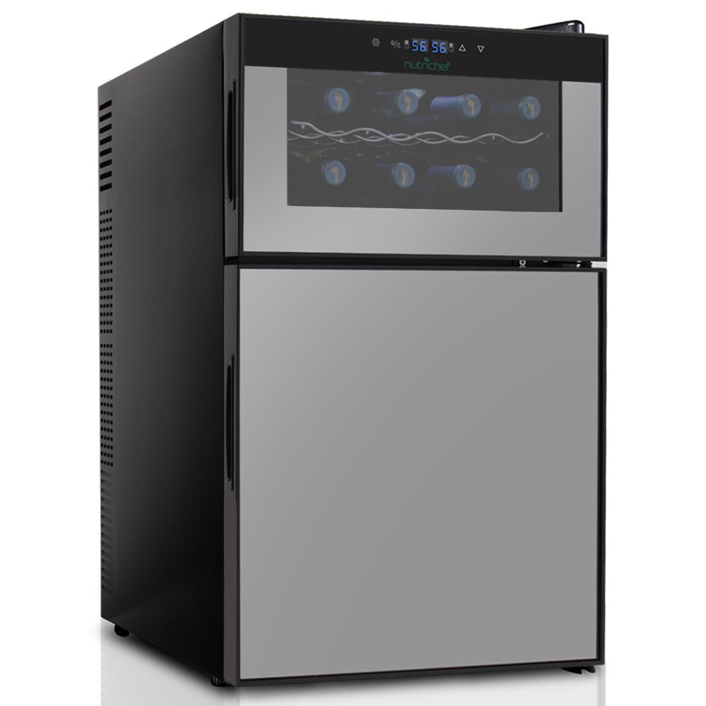 NutriChef PKTEWBC240 - Electric Beverage Fridge - Wine Cellar & Can Beverage Cooler Refrigerator with Digital Touchscreen Controls
