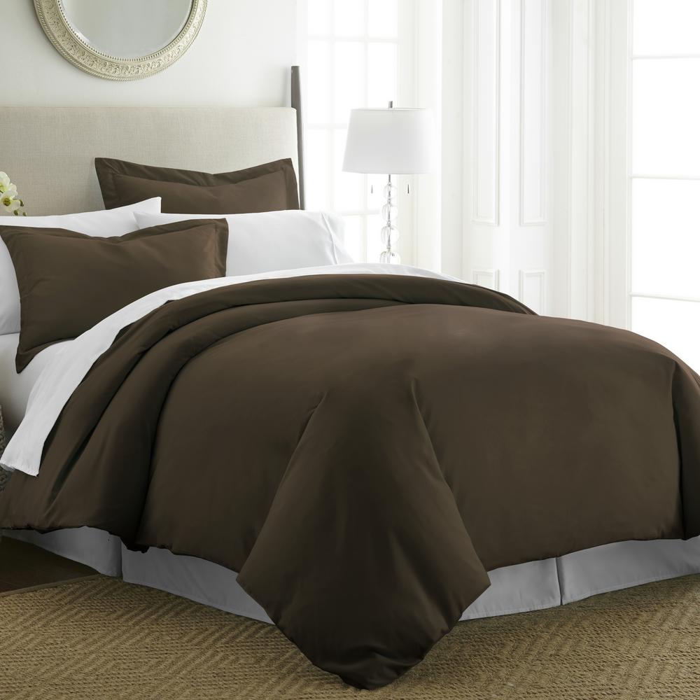 Performance Chocolate Twin 3 Piece Duvet Cover Set
