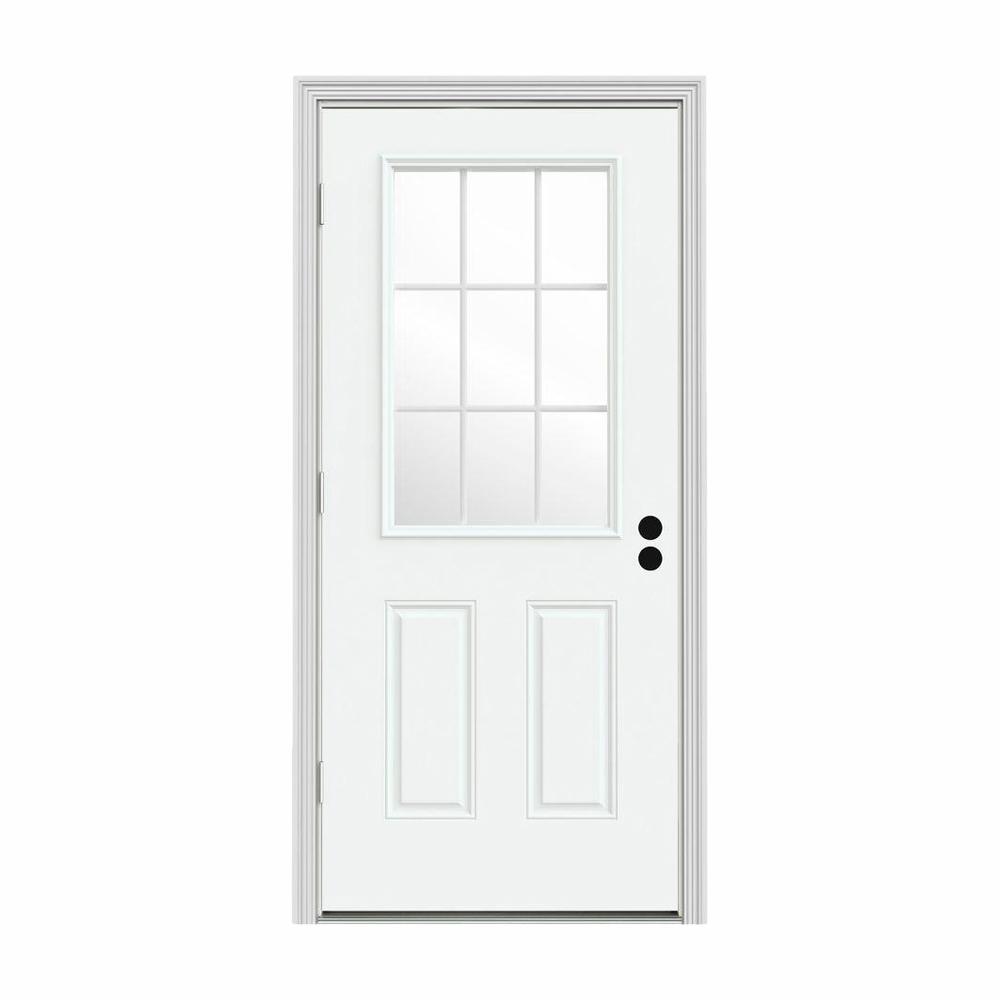 9 Lite None Right Hand Outswing Front Doors Exterior Doors