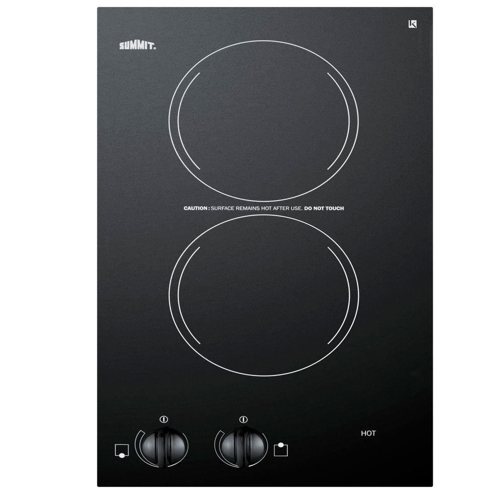 Summit Appliance 12 In Radiant Electric Cooktop In Black With 2