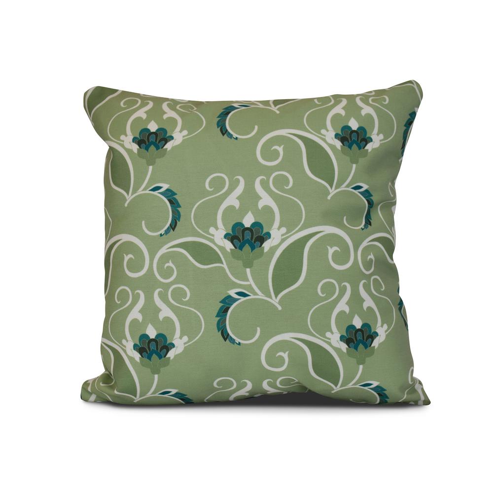 16 in. Green West Indies Floral Print PillowPF810GR4116 The Home Depot