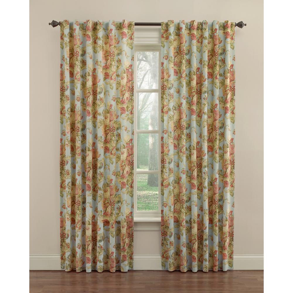 Waverly Spring Bling Window Curtain Panel In Vapor 52 In W X 84 In   Vapor Waverly Room Darkening Curtains 15954052084vpr 64 1000 