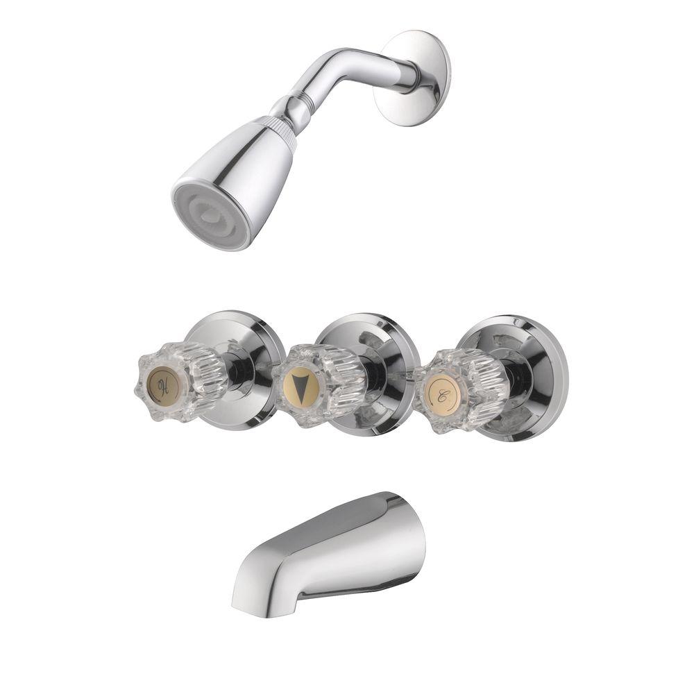 Design House Millbridge 3 Handle 1 Spray Tub And Shower Faucet In