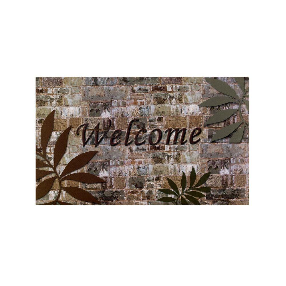 Heat Resistant Concrete Novelty Mats Rugs The Home Depot Welcome Palms 18 In X 30 Rubber Entrance Mat