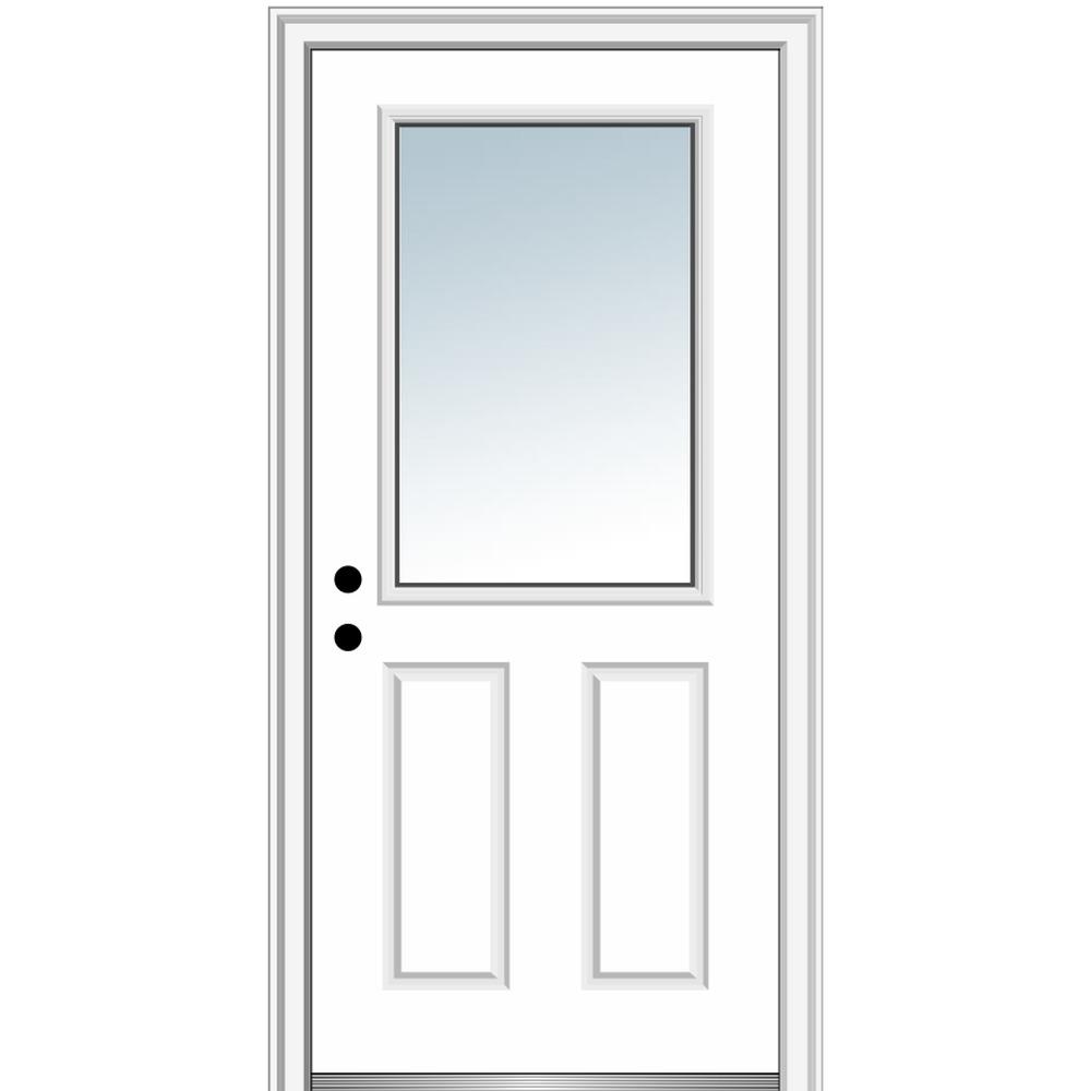 Mmi Door 32 In X 80 In Right Hand Inswing 1 2 Lite Clear 2 Panel
