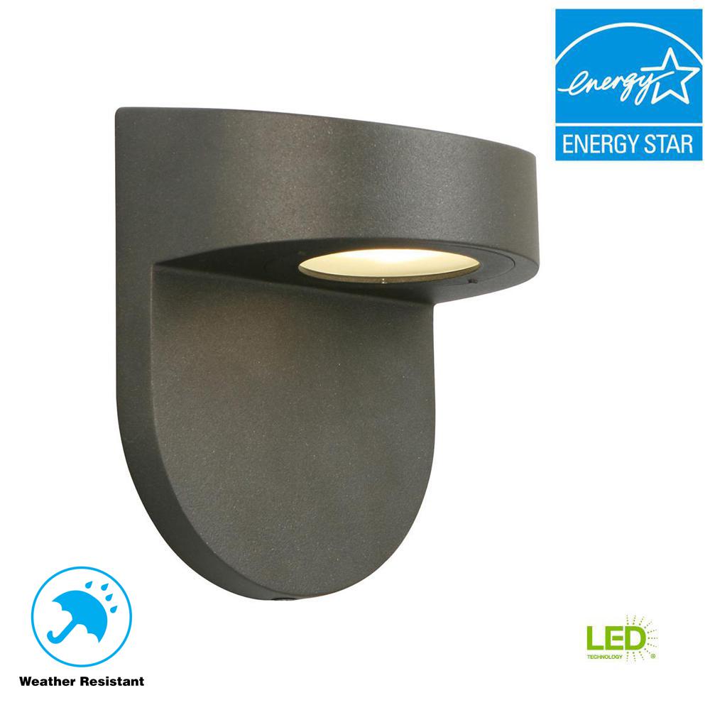 Integrated Led Dark Sky Outdoor Wall Mounted Lighting Black Outdoor Led Wall Lantern With Frosted Glass