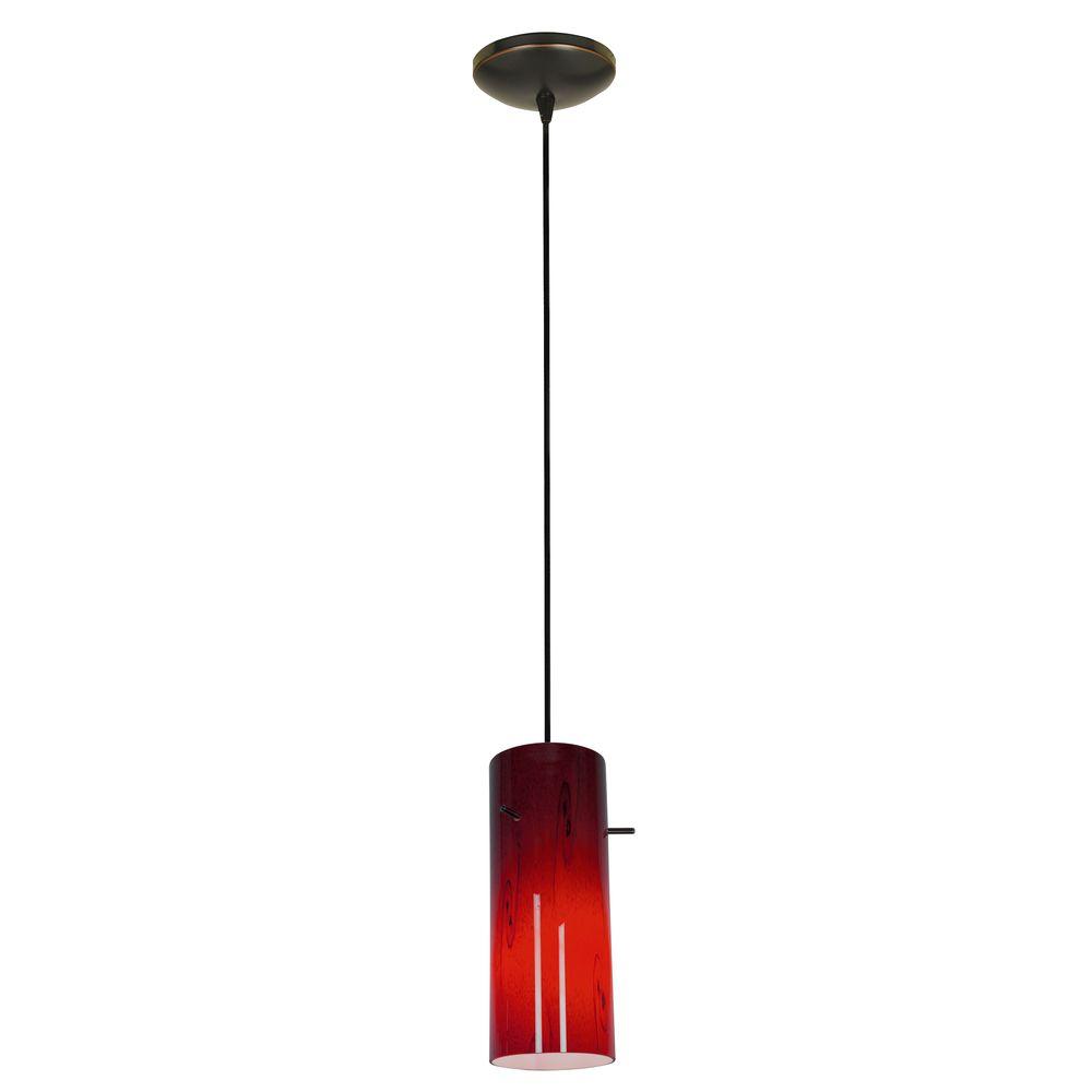 Access Lighting Cylinder 1Light OilRubbed Bronze Metal Pendant with