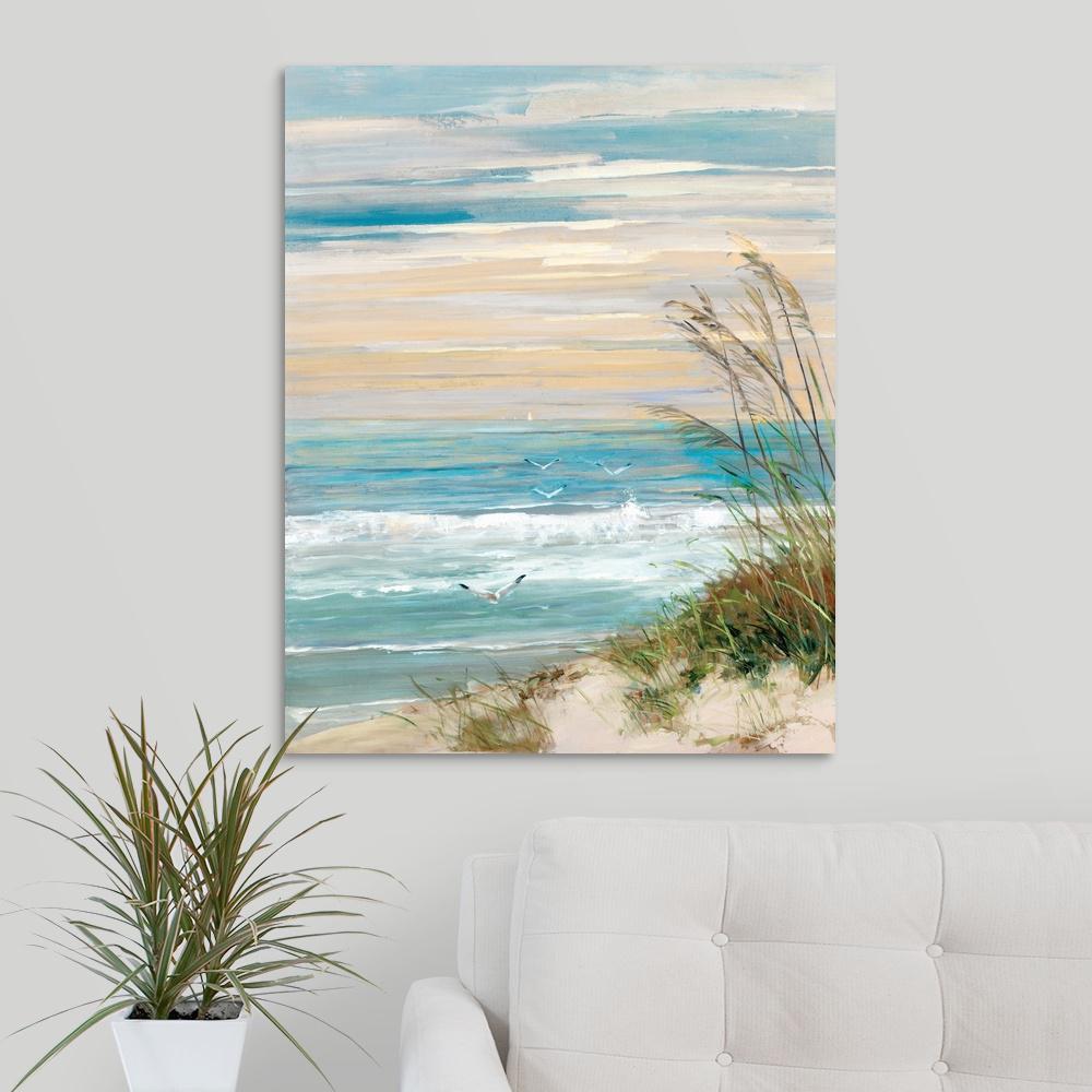 Beach At Dusk By Sally Swatland Canvas Wall Art