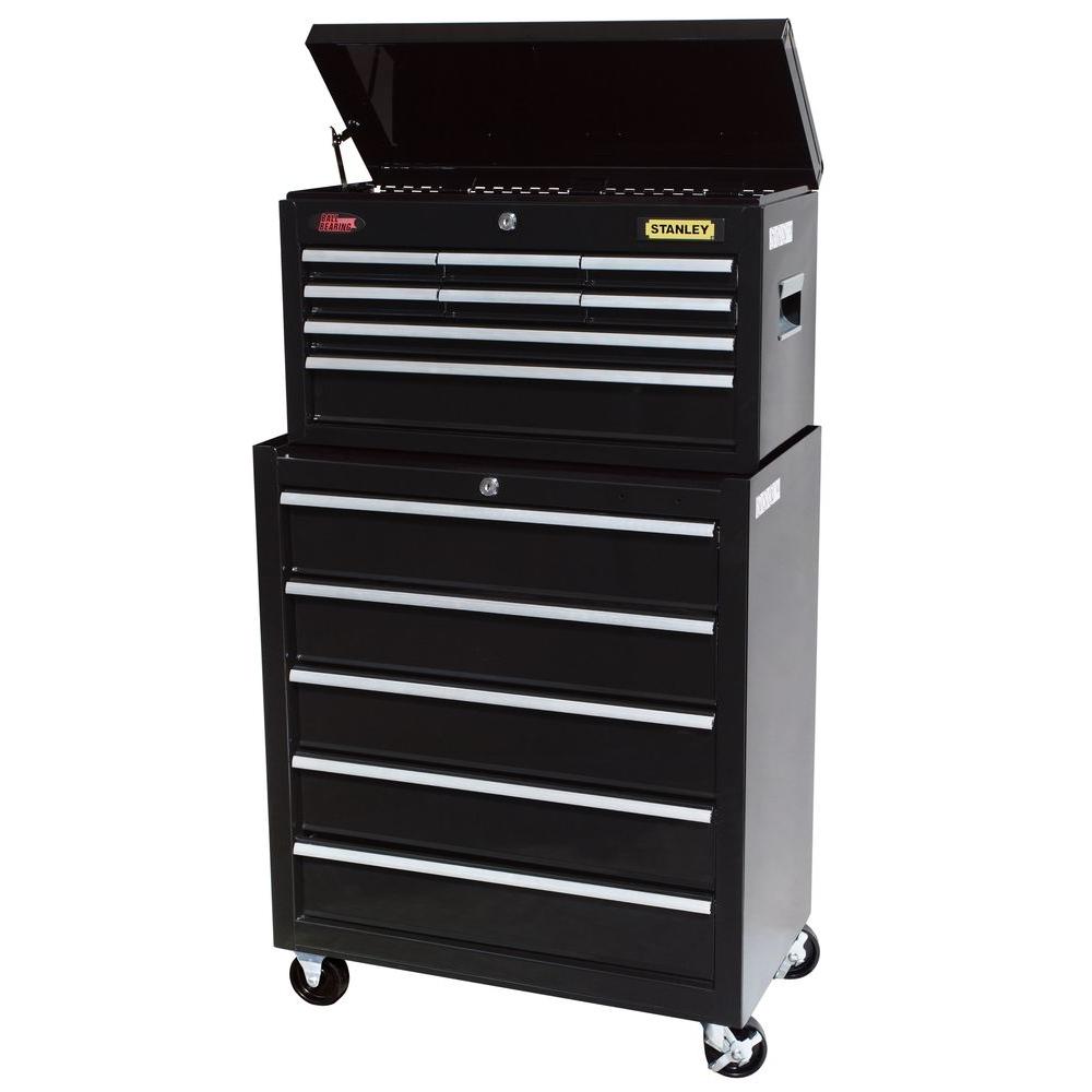 Stanley 24 in. 13-Drawer Chest and Cabinet Set, Black-C-308BS+C-305BS ...