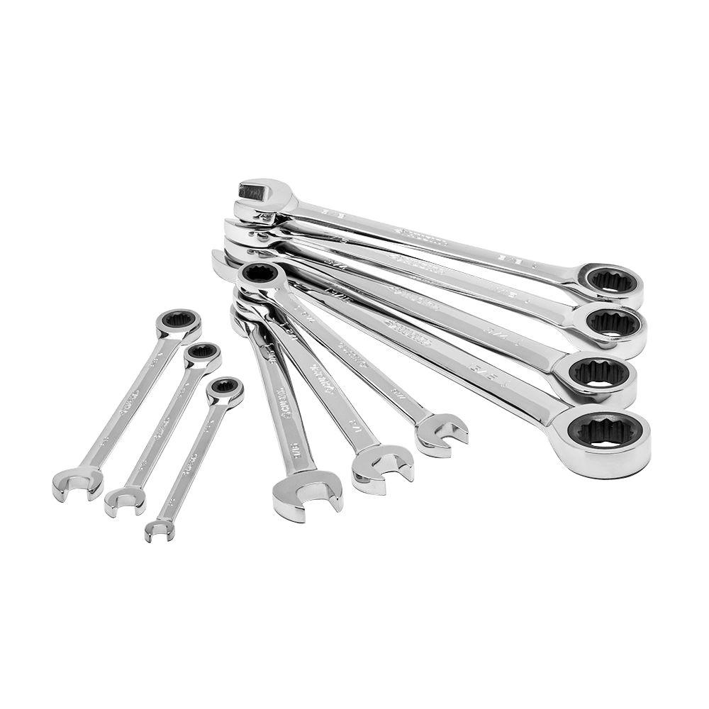 Husky SAE Ratcheting Combination Wrench Set (10-Piece)-HRW10PCSAE - The ...