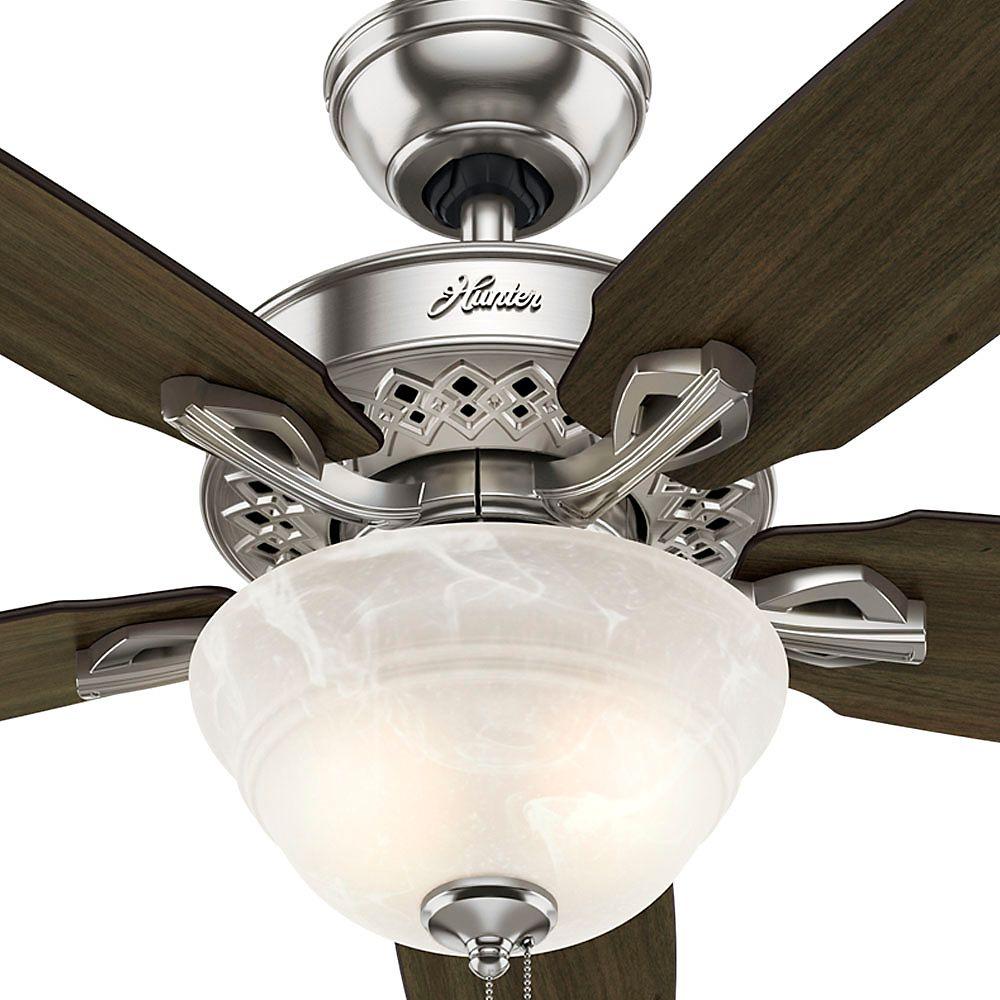 Hunter Heathrow 52 Brushed Nickel, Hunter Ceiling Fan Light Replacement Parts