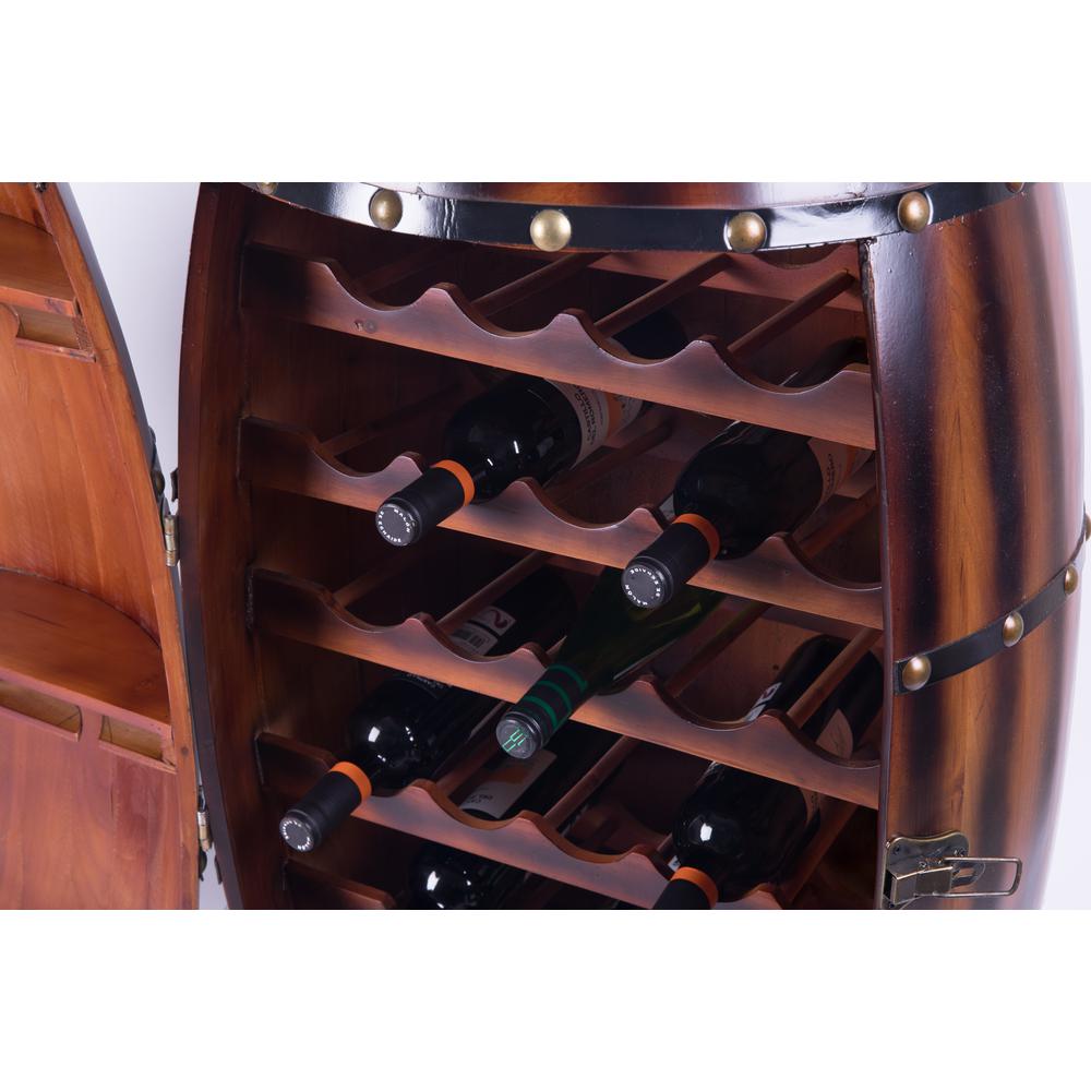 Vintiquewise 27 Bottle Decorative Wine Holder Wooden Wine Barrel