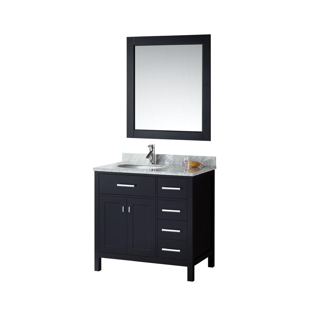 Design Element London 36 in. W x 22 in. D Vanity in Espresso with