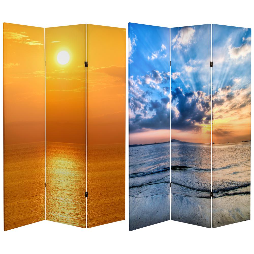 Oriental Furniture 6 ft Tall Double Sided Ocean Room Divider
