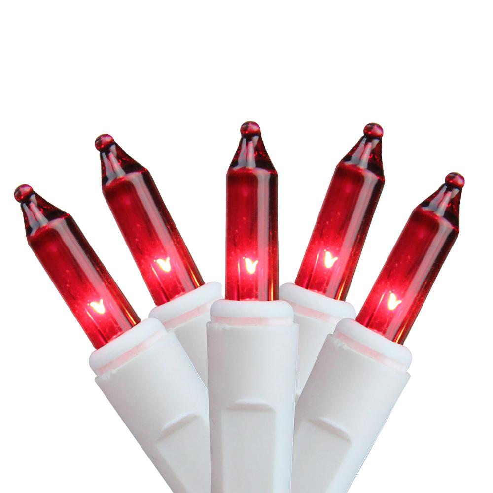 Sienna Set of 100 Red Mini Icicle Christmas Lights - White Wire