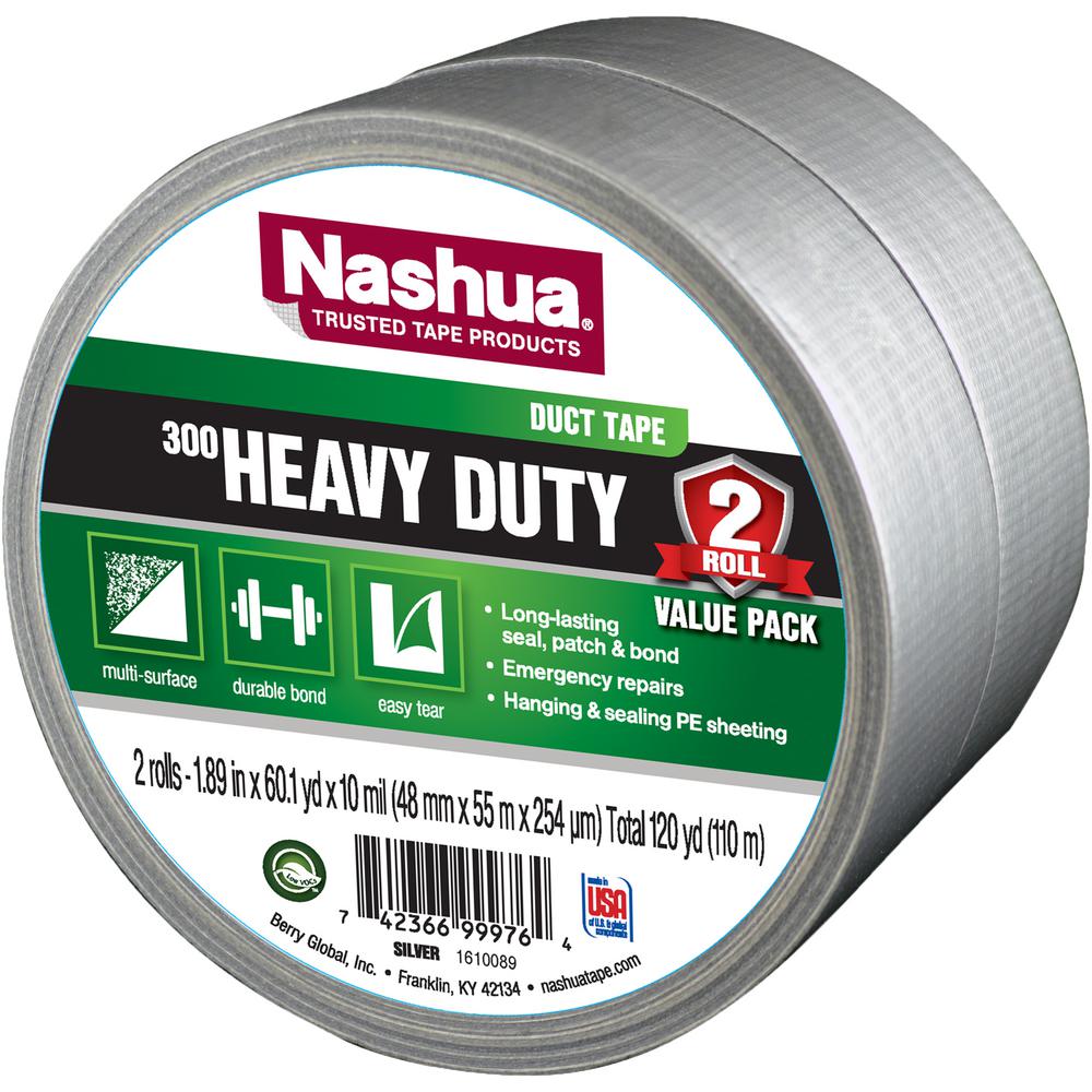 Nashua 2280 Nastro adesivo multiuso: 2 in // shrink-wrapped//branded Nero x 60 yds.