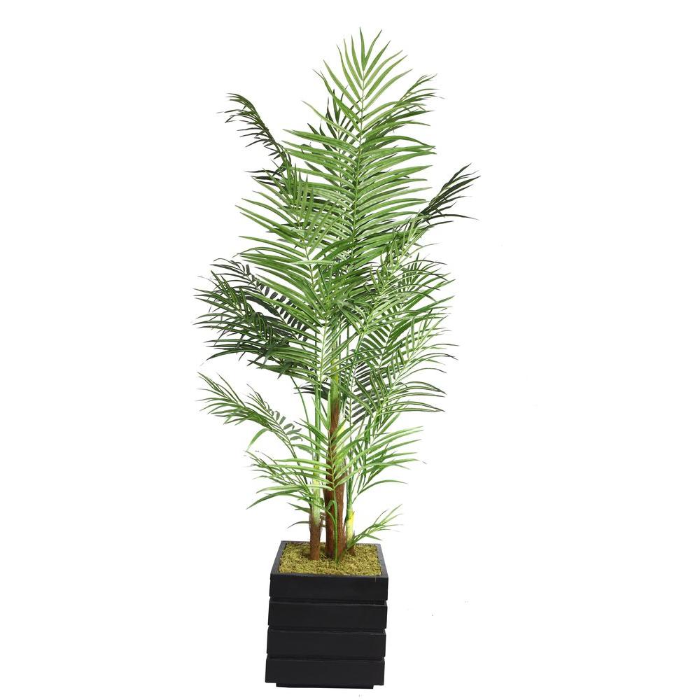 Laura Ashley 82 in. Tall Areca Palm Tree in 14 in. Fiberstone Planter