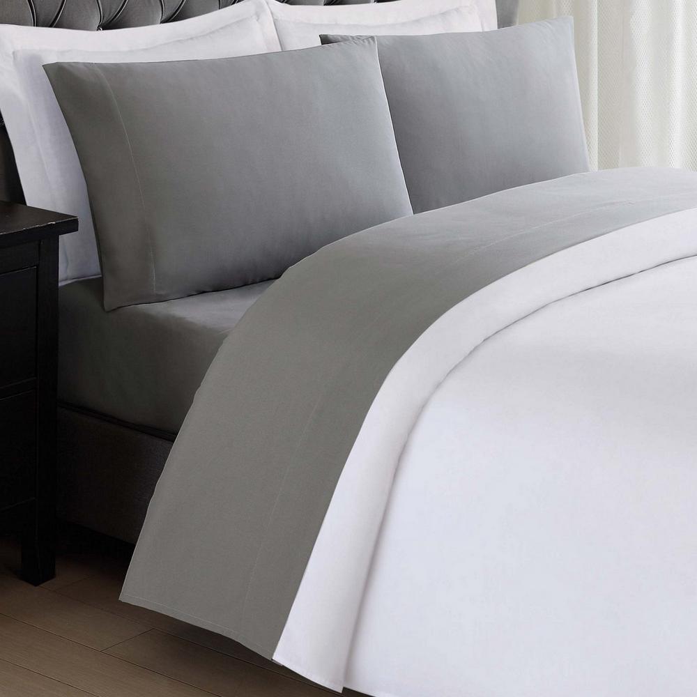 anytime grey twin xl sheet set ss2017gytx 4700 the home depot grey twin xl sheet set