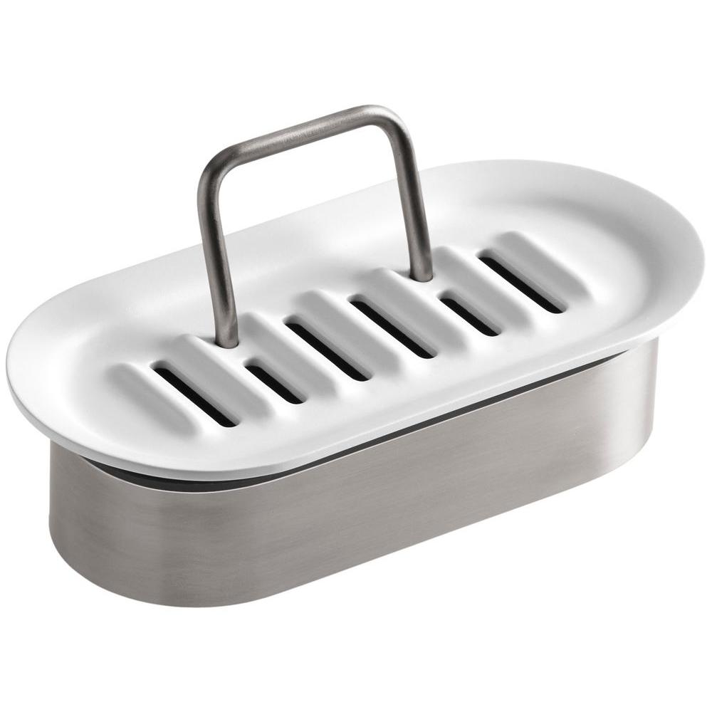 Kohler Stainless Steel Sponge Caddy In White