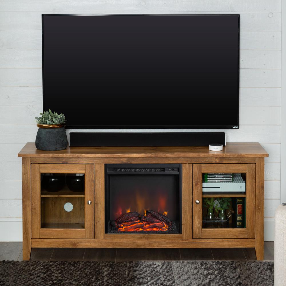tv console with fireplace plans