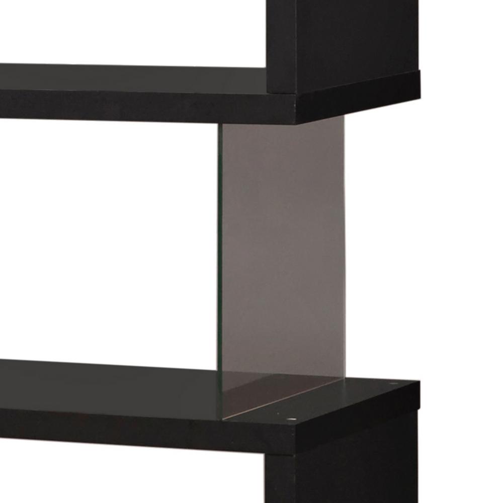 Worldwide Lorenz Glass and Black Bookcase V800340 The Home