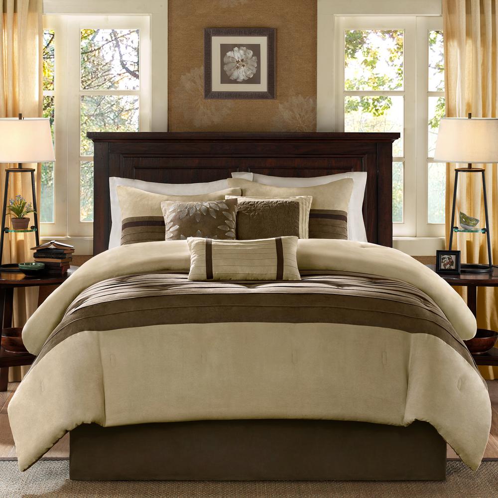 Madison Park Teagan 7 Piece Natural King Comforter Set Mp10 302