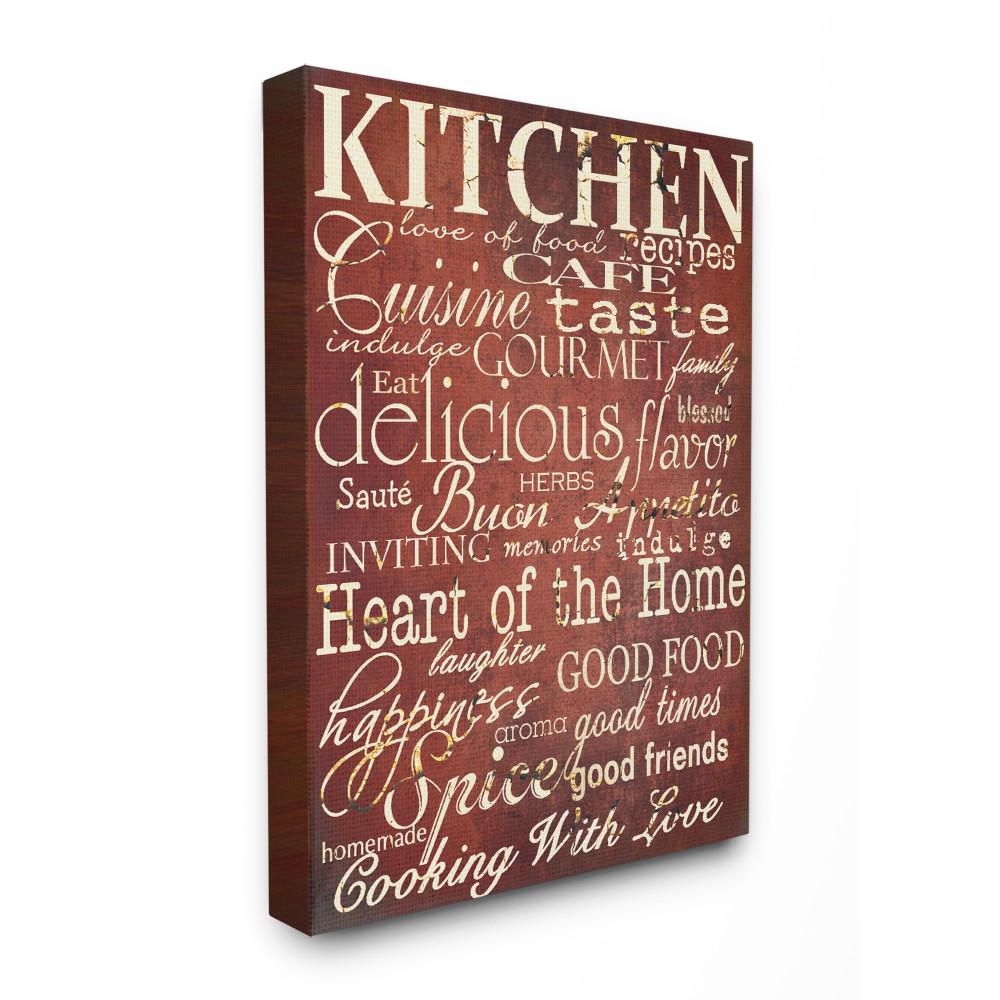 Stupell Industries 24 In X 30 In Words In The Kitchen Off Red By Gplicensing Printed Canvas Wall Art Kwp 949 Cn 24x30 The Home Depot