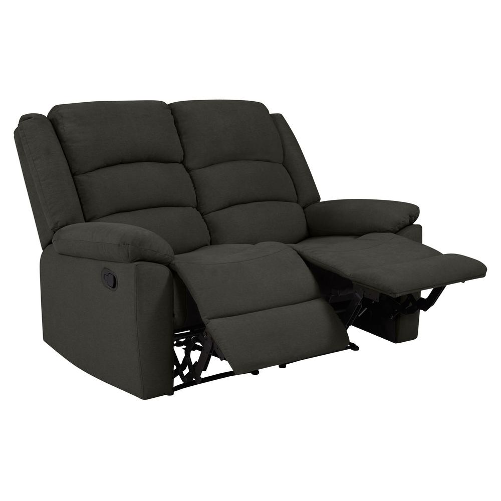 ProLounger Charcoal Gray Plush Low Pile Velvet 2Seat Wall Hugger Recliner Loveseat RCL61CNF17