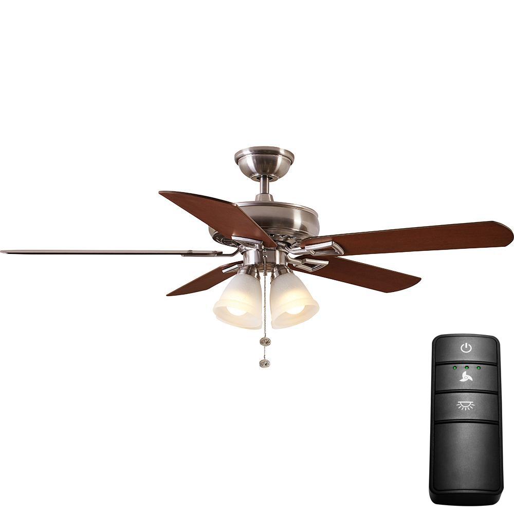 Hampton Bay Lyndhurst 52 In Led Brushed Nickel Ceiling Fan With Hampton Bay Lyndhurst 52 In Led Brushed Nickel Ceiling Fan With Light Kit And Remote