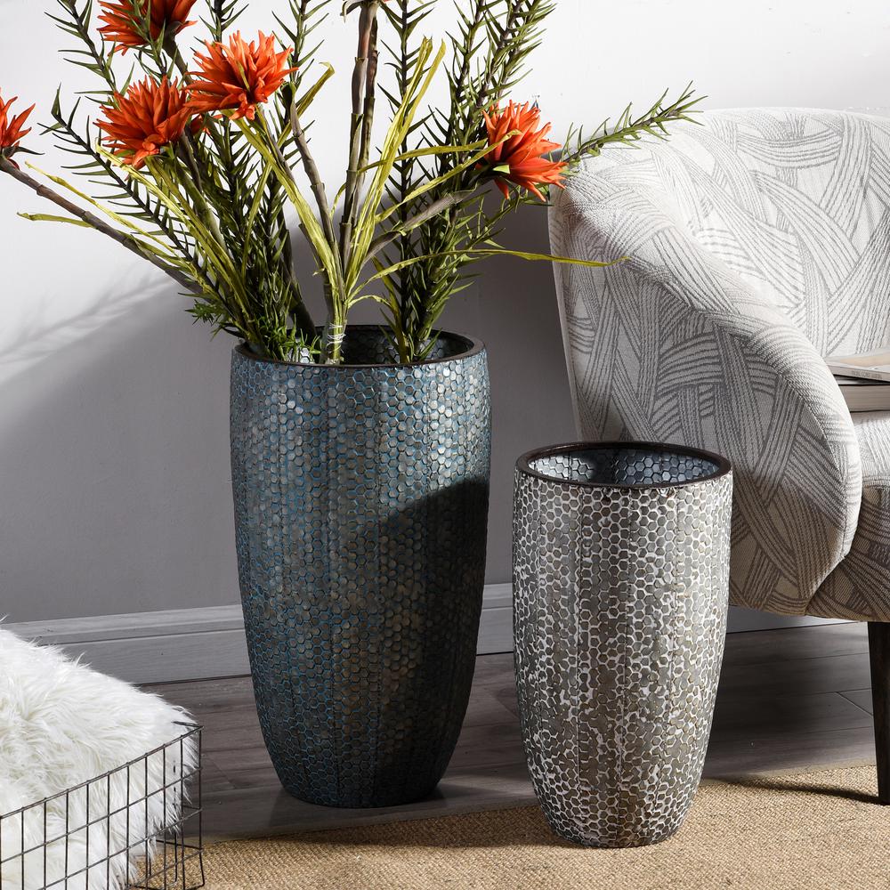 StyleCraft Industrial Gray Large Galvanized Blue Small Galvanized Metal