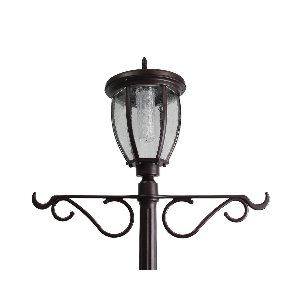 SunRay Kenwick 1-Light Outdoor Black Integrated LED Lamp Post and