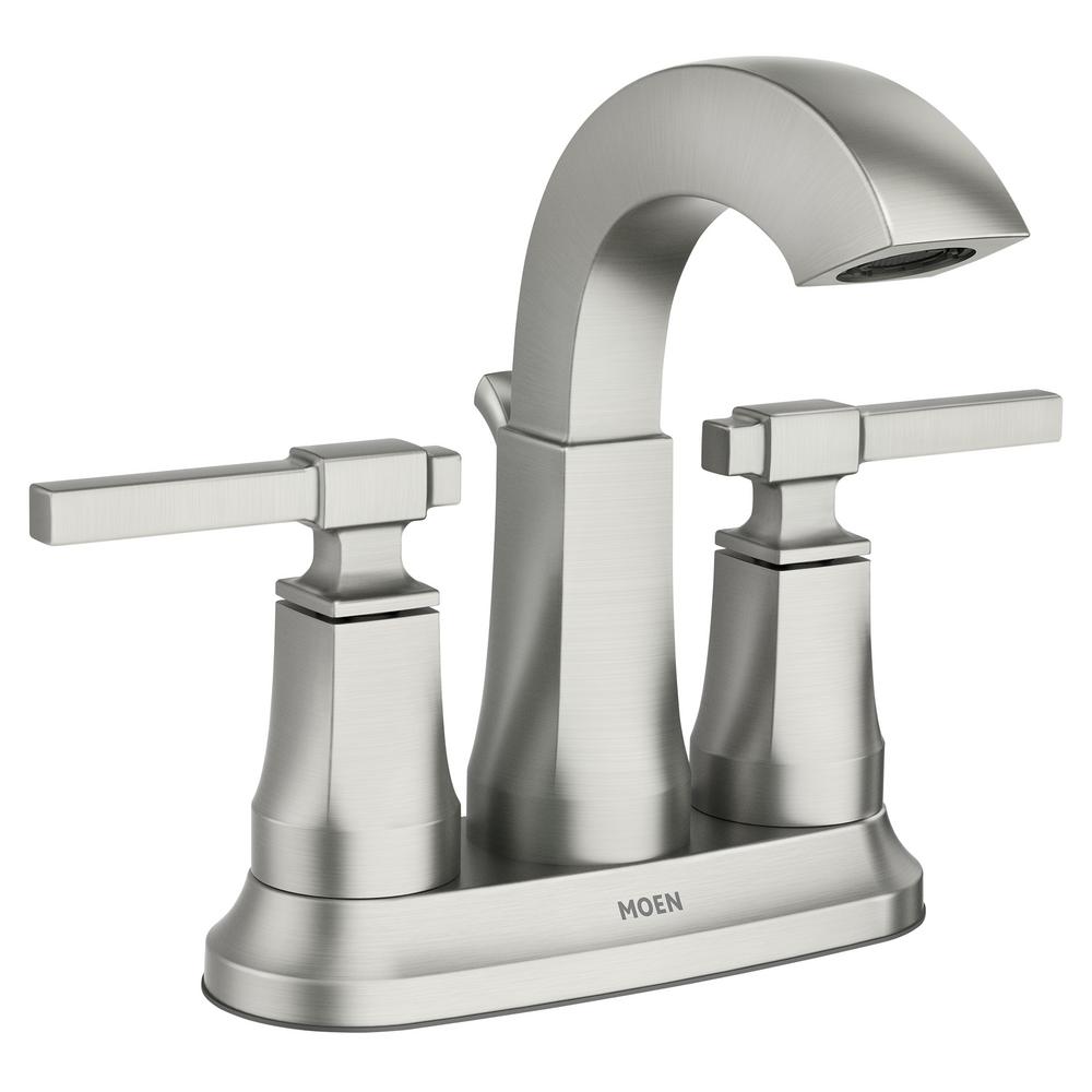 MOEN Sarona 4 in. Centerset SingleHandle Bathroom Faucet in Spot