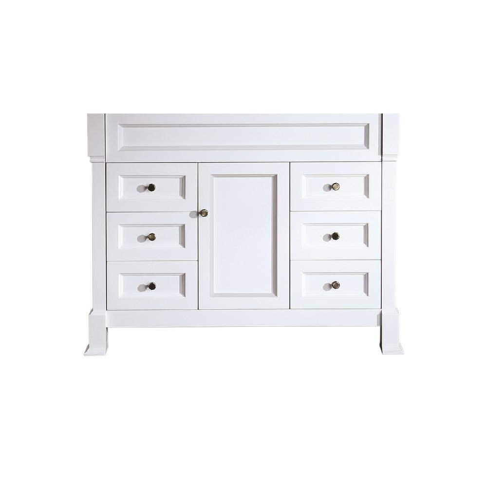 43 inch Main Cabinet Only in White with Antique Bronze Hardware