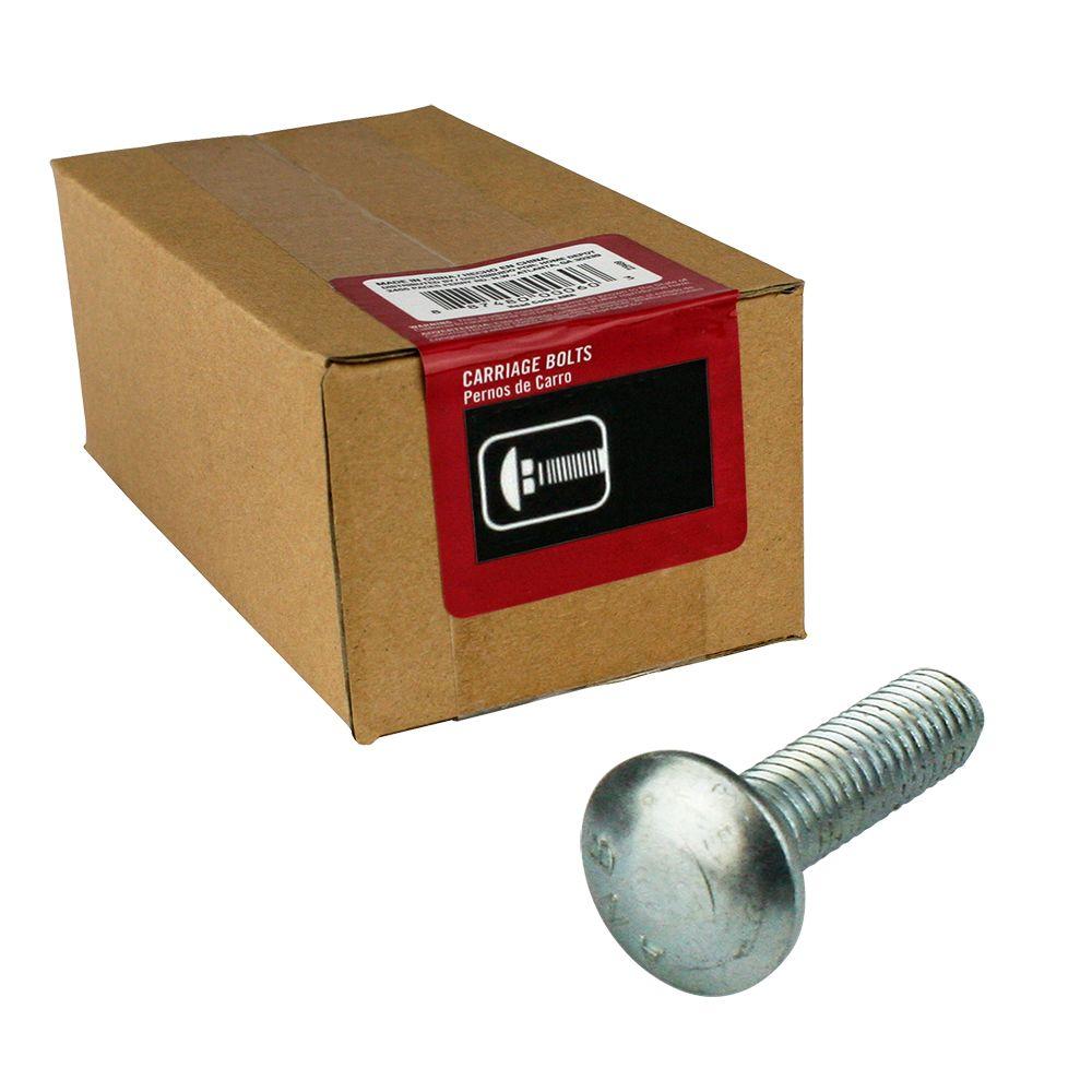 Everbilt 1 4 In X 3 1 2 In Zinc Plated Carriage Bolt 50 Pack The Home Depot