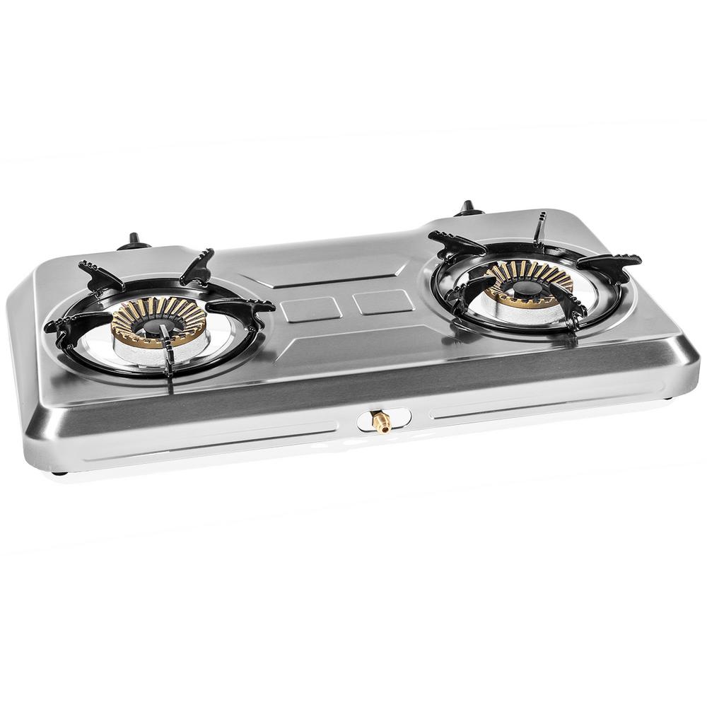Sports & Outdoors XtremepowerUS Portable Propane Gas Range 2Burner