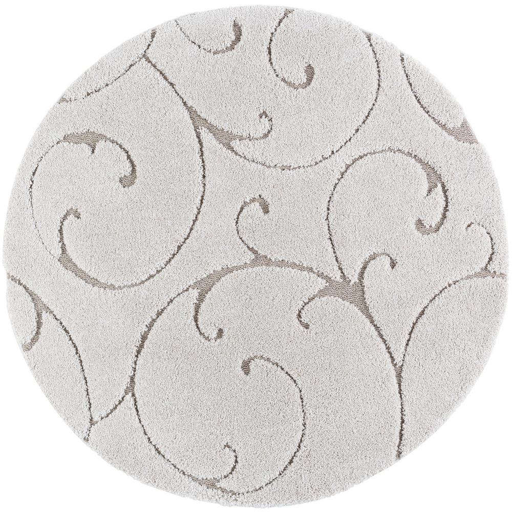 7 Round Tayse Rugs Cream Area The Home Depot