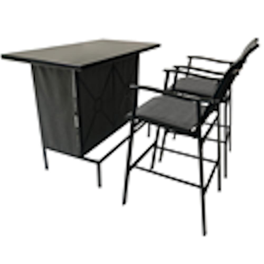 Patio Premier Metal Outdoor Bar with 2 Chairs 243020 The Home Depot